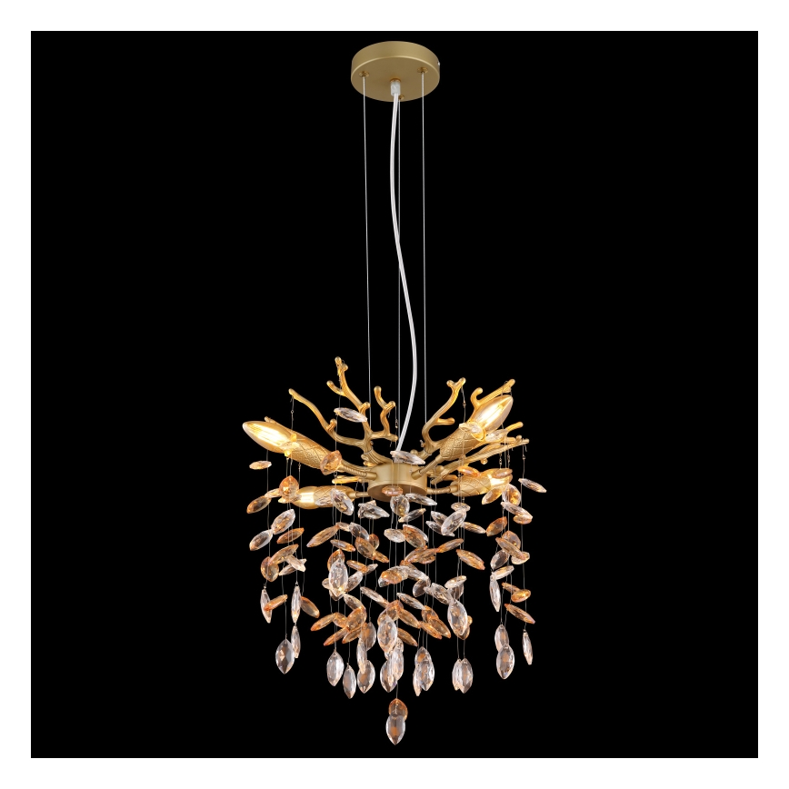 Globo - Lampadario a cavo 4xE14/40W/230V dorato