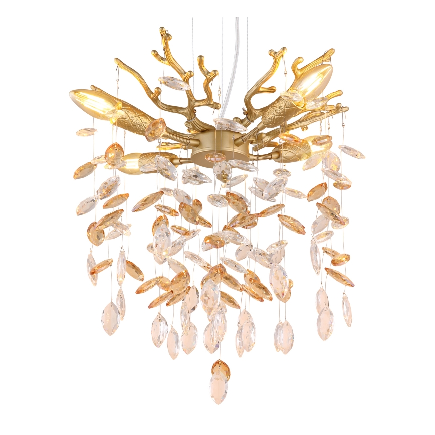 Globo - Lampadario a cavo 4xE14/40W/230V dorato