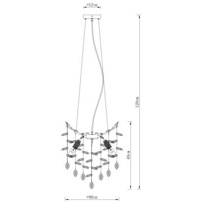 Globo - Lampadario a cavo 4xE14/40W/230V dorato