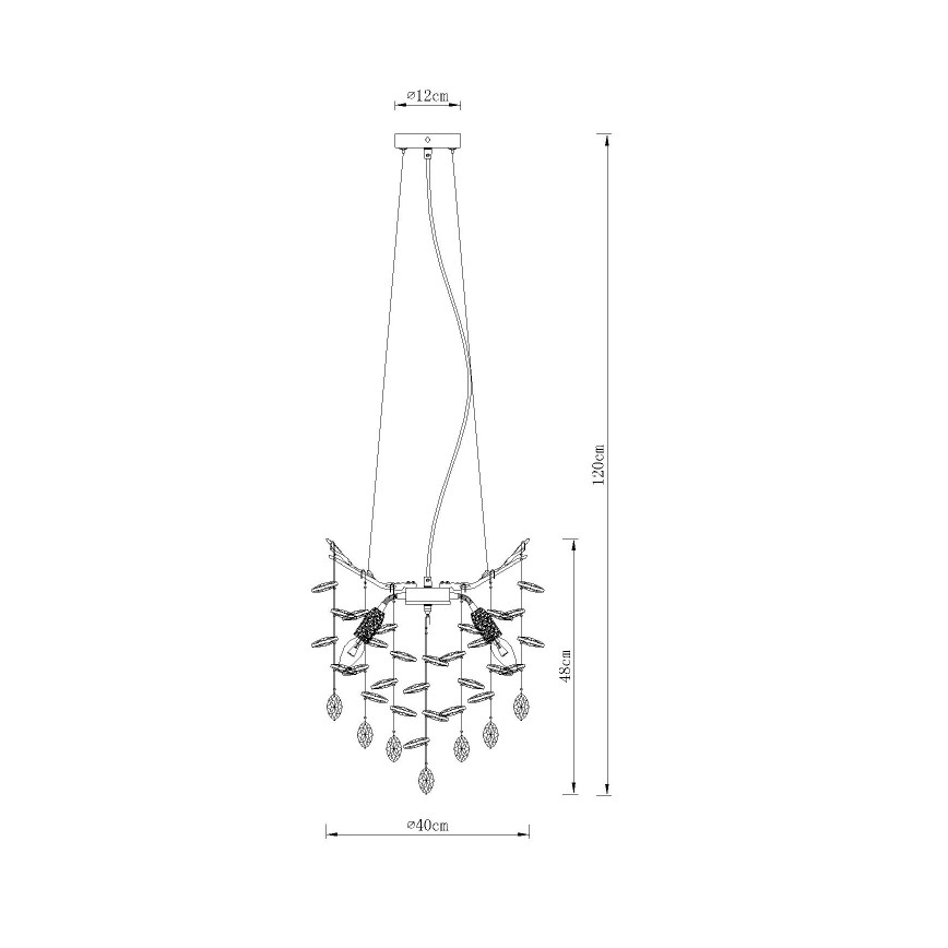 Globo - Lampadario a cavo 4xE14/40W/230V dorato