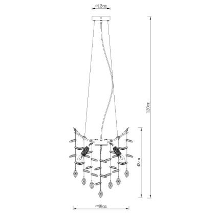 Globo - Lampadario a sospensione con cavo 4xE14/40W/230V argento