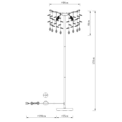 Globo - Lampada da terra 5xE14/40W/230V argento