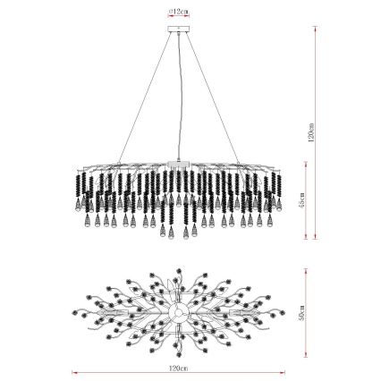 Globo - Lampadario a sospensione su cavo 12xE14/40W/230V