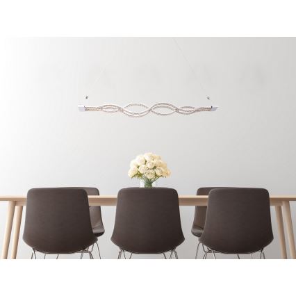 Globo - Lampadario dimmerabile a sospensione con cavo LED/30W/230V + telecomando