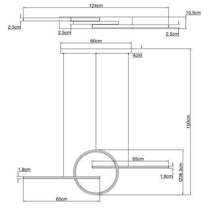 Globo - Lampadario LED a sospensione con filo dimmerabile BARRAL LED/50W/230V + T