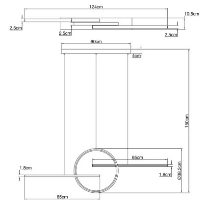 Globo - Lampadario LED a sospensione con filo dimmerabile BARRAL LED/50W/230V + T