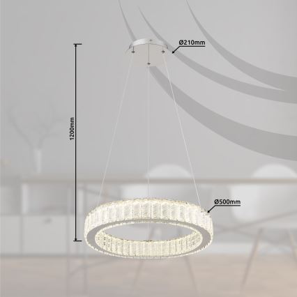 Globo - Lampadario a sospensione con filo LED dimmerabile LED/50W/230V 2700-6000K diametro 50 cm + telecomando