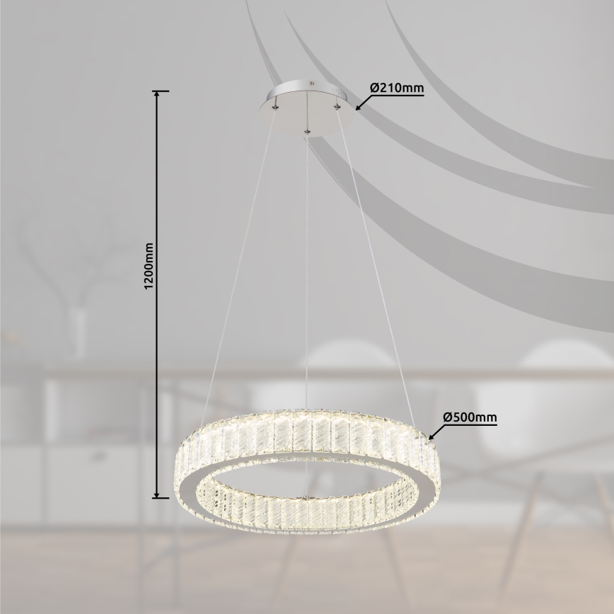 Globo - Lampadario dimmerabile a LED su cavo LED/50W/230V 2700-6000K diam. 50 cm + telecomando