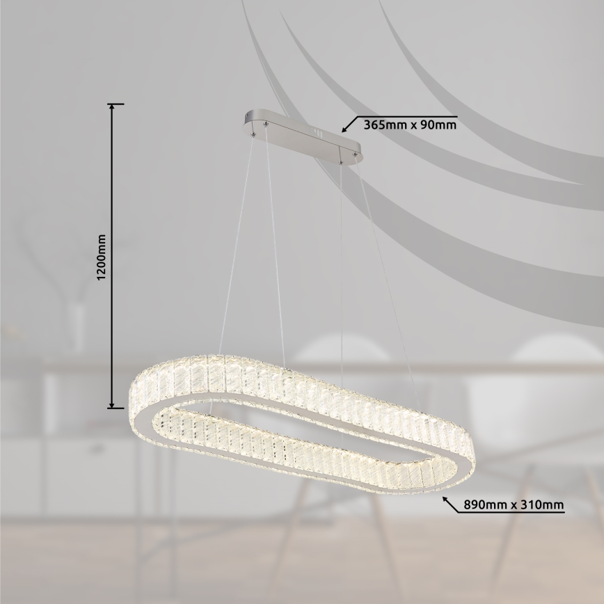 Globo - Lampadario a sospensione dimmerabile a LED su cavo LED/58W/230V 2700-6000K + telecomando