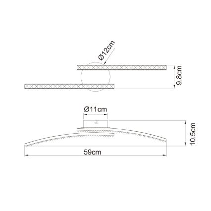 Globo - Lampadario LED da parete per bagno 2xLED/6W/230V IP44