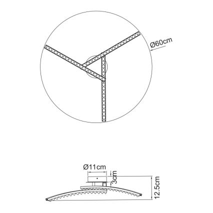 Globo - Lampadario LED da parete per bagno 3xLED/6W/230V IP44