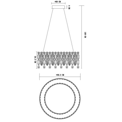 Globo - Lampadario LED a sospensione su cavo LED/58W/230V 2700-6000K + telecomando