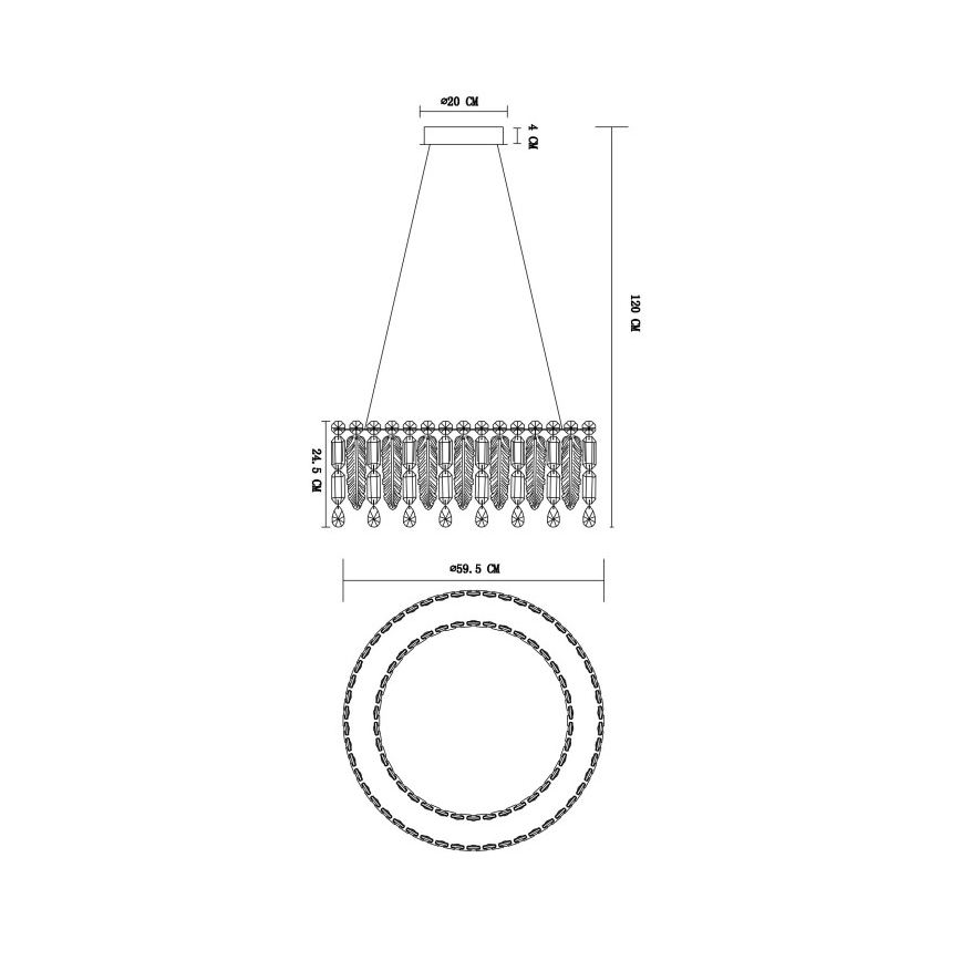 Globo - Lampadario LED a sospensione su cavo LED/58W/230V 2700-6000K + telecomando