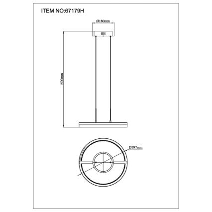 Globo - Lampadario LED sospeso su cavo LED/40W/230V 3000/4000/6000K Ø 39,7 cm