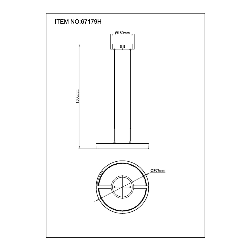 Globo - Lampadario LED sospeso su cavo LED/40W/230V 3000/4000/6000K Ø 39,7 cm