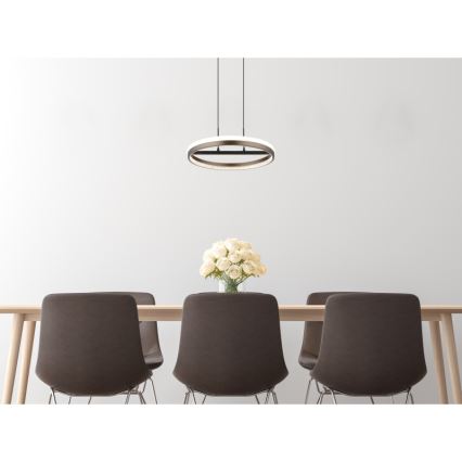 Globo - Lampadario LED a sospensione con filo LED/40W/230V 3000/4000/6000K diametro 39,7 cm marrone