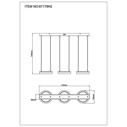Globo - Lampadario a cavo LED/40W/230V 3000/4000/6000K
