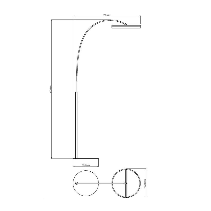 Globo - Lampada da terra dimmerabile a LED con controllo touch LED/24W/230V 3000/4000/6000K