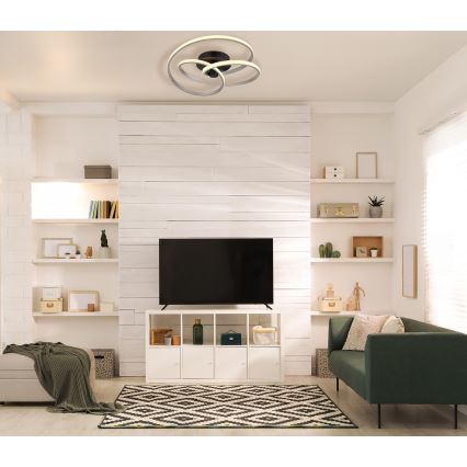 Globo - Lampadario a plafone LED LED/40W/230V 3000K cromo opaco/nero