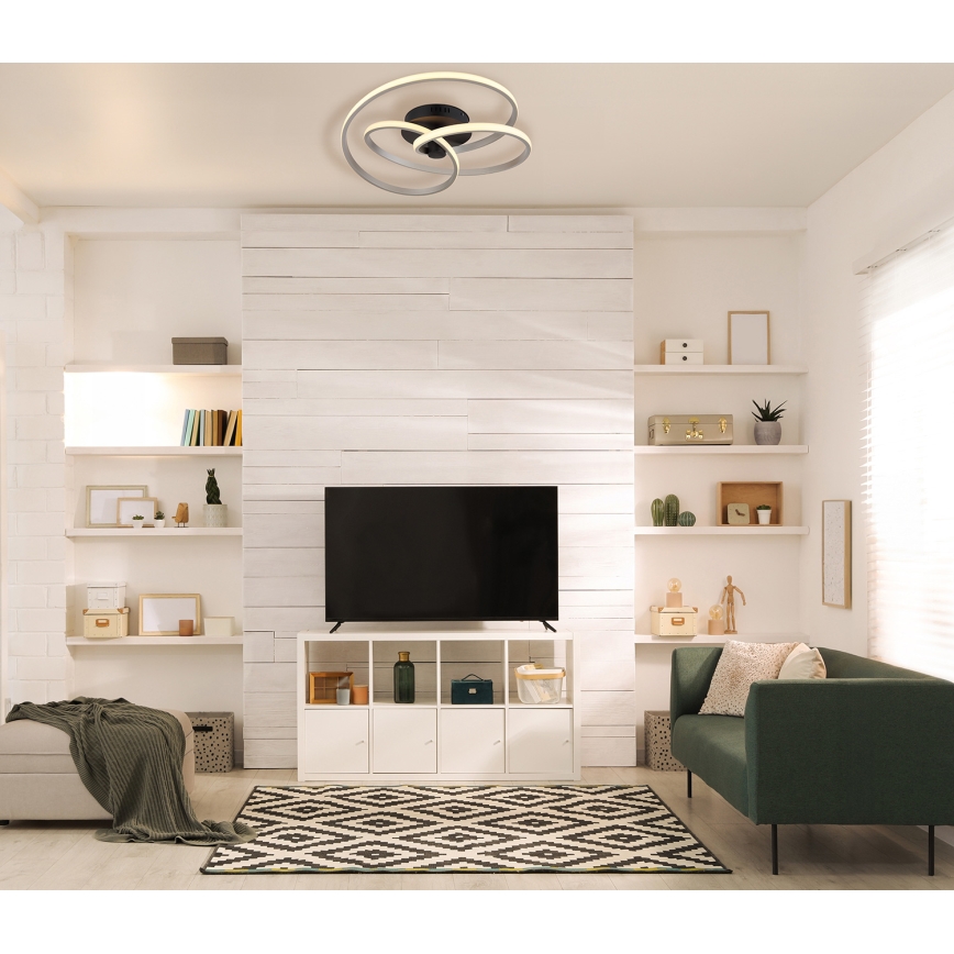 Globo - Lampadario a plafone LED LED/40W/230V 3000K cromo opaco/nero