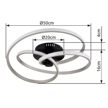 Globo - Lampadario a plafone LED LED/40W/230V 3000K cromo opaco/nero