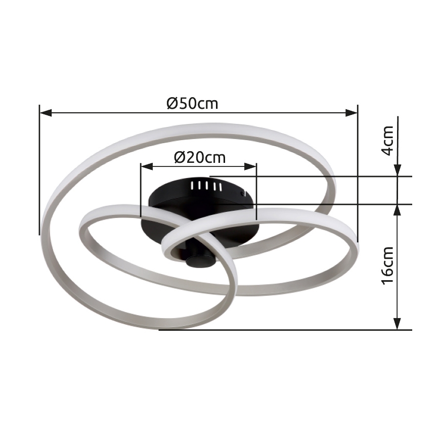 Globo - Lampadario a plafone LED LED/40W/230V 3000K cromo opaco/nero