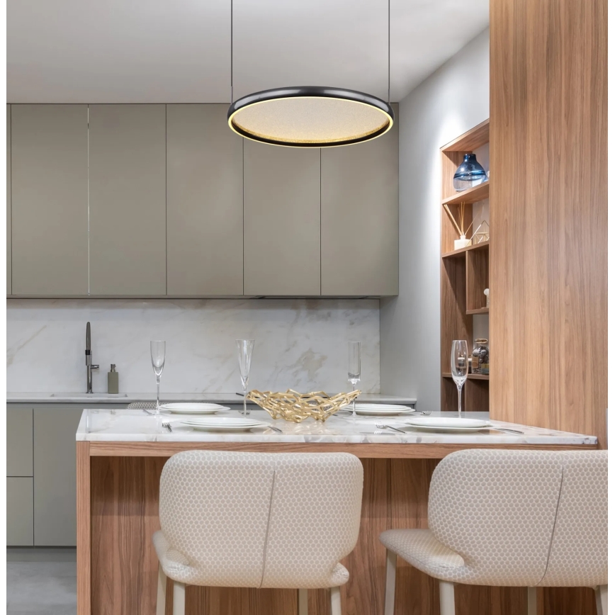 Globo - Lampadario a sospensione con filo LED dimmerabile LED/36W/230V 2700-6000K nero + telecomando
