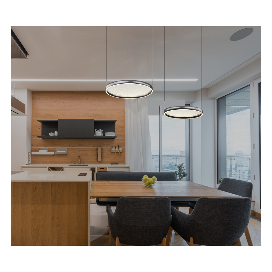 Globo - Lampadario a sospensione con filo LED dimmerabile LED/50W/230V 2700-6000K nero + telecomando