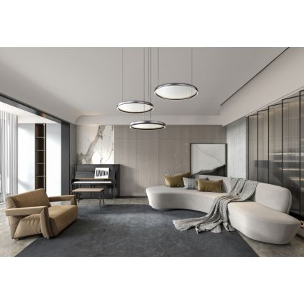 Globo - Lampadario a sospensione con filo LED dimmerabile LED/55W/230V 2700-6000K nero + telecomando