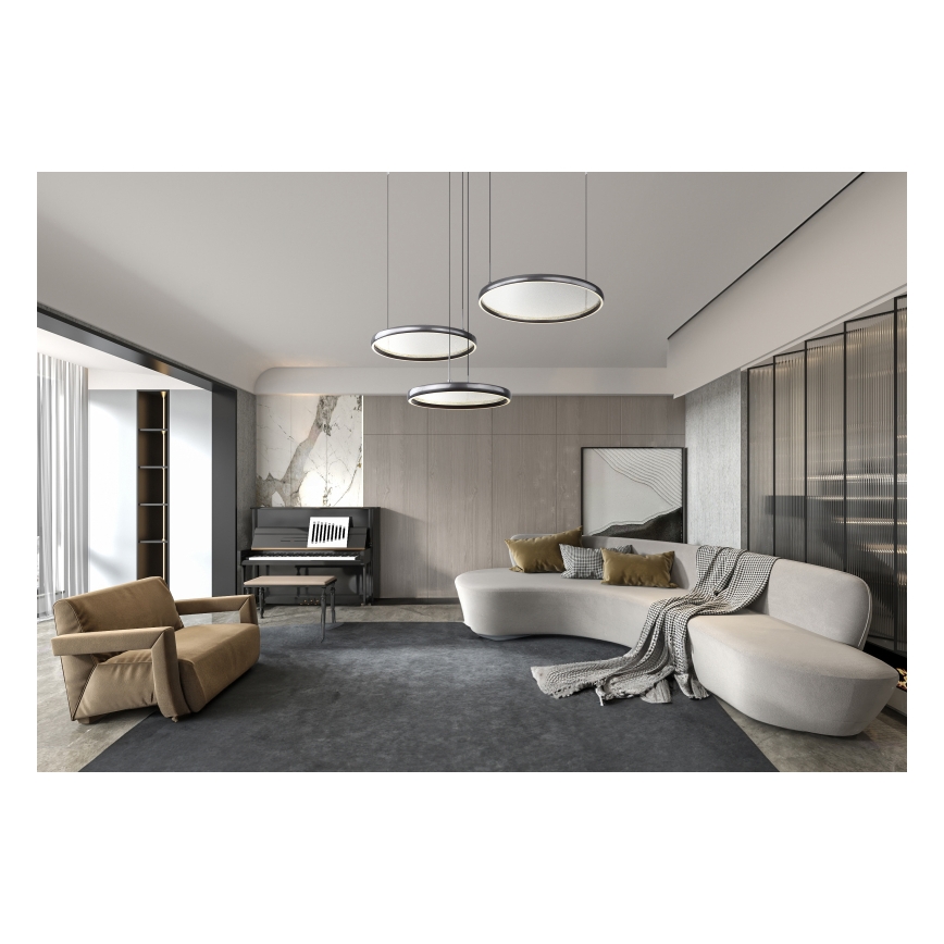 Globo - Lampadario a sospensione con filo LED dimmerabile LED/55W/230V 2700-6000K nero + telecomando