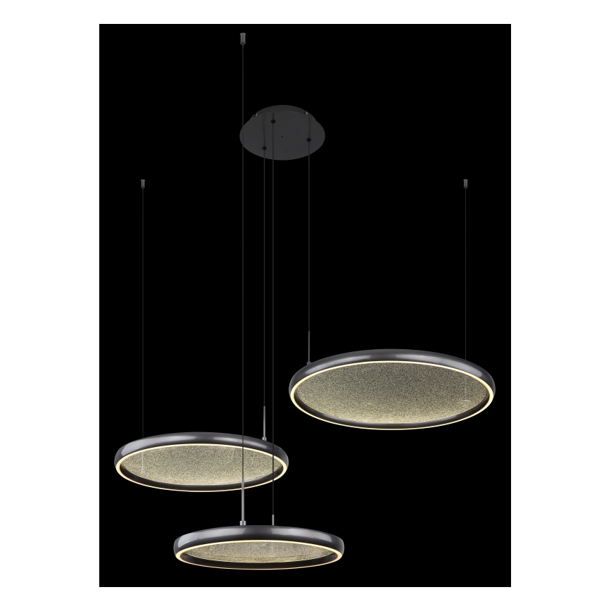 Globo - Lampadario a sospensione con filo LED dimmerabile LED/55W/230V 2700-6000K nero + telecomando