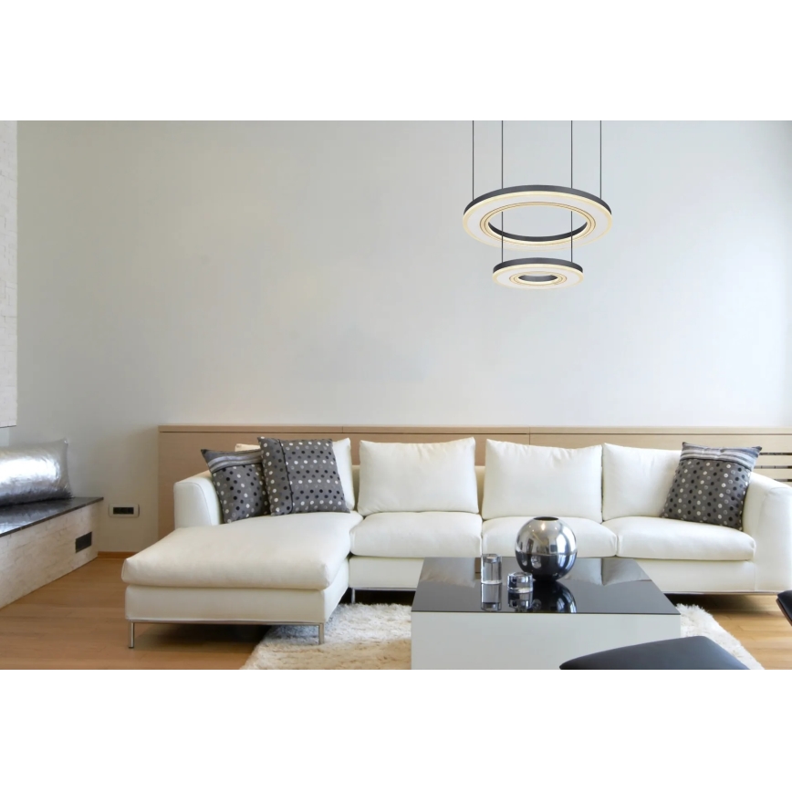 Globo - Lampadario a sospensione con filo LED dimmerabile LED/50W/230V 2700-6000K diametro 50 cm nero + telecomando