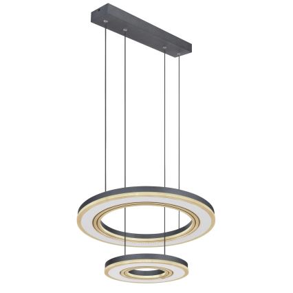 Globo - Lampadario a sospensione con filo LED dimmerabile LED/50W/230V 2700-6000K diametro 50 cm nero + telecomando