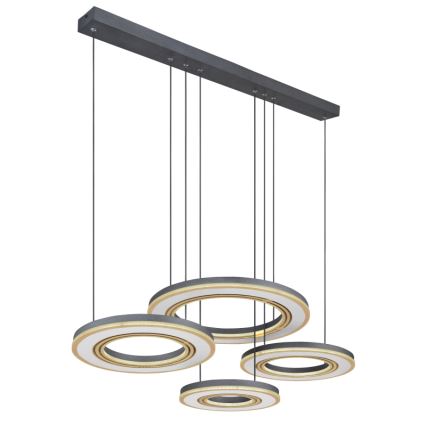 Globo - Lampadario a sospensione con filo LED dimmerabile LED/80W/230V 2700-6000K nero + telecomando