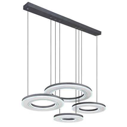 Globo - Lampadario a sospensione con filo LED dimmerabile LED/80W/230V 2700-6000K nero + telecomando