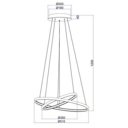 Globo - Lampadario a sospensione con filo LED dimmerabile 2xLED/21W/230V