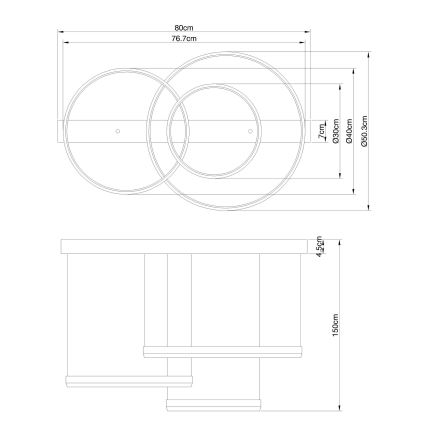 Globo - Lampadario a sospensione con filo LED dimmerabile LED/55W/230V 2700-6500K + telecomando