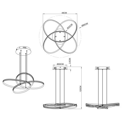 Globo - Lampadario LED a sospensione con filo LED/30W/230V