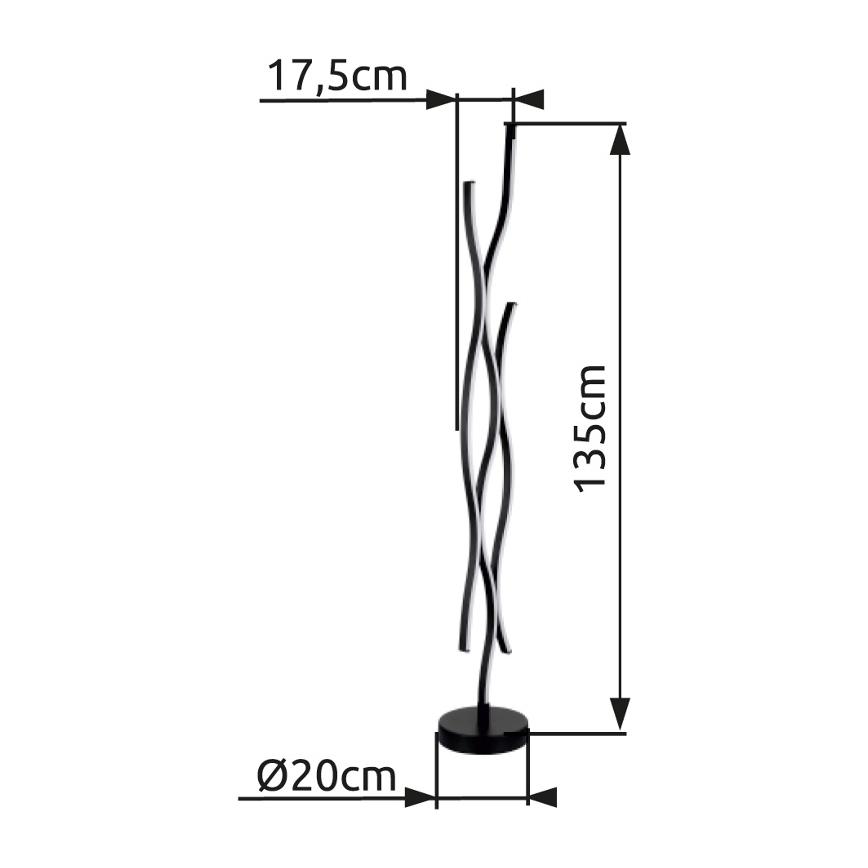 Globo - Lampada LED da terra LED/28W/230V 3000K nero