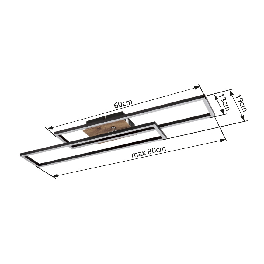 Globo - Plafoniera LED LED/30W/230V 3000K 60x80 cm nero