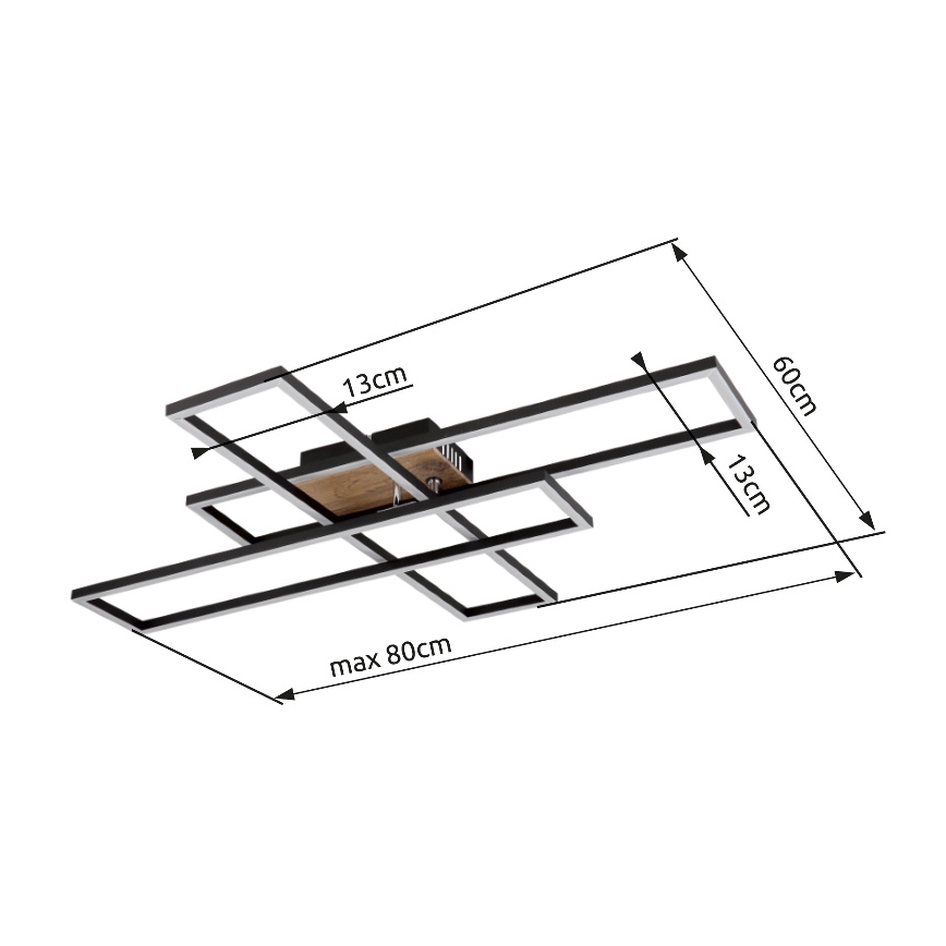 Globo - Plafoniera LED LED/40W/230V 3000K 60x80 cm nero