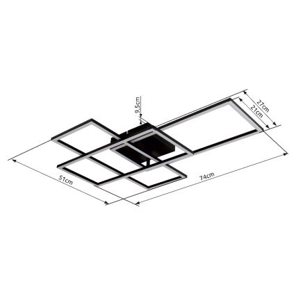 Globo - Plafoniera LED dimmerabile LED/40W/230V 2700-6500K 51x74 cm Wi-Fi Tuya + telecomando