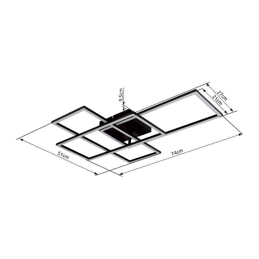 Globo - Plafoniera LED dimmerabile LED/40W/230V 2700-6500K 51x74 cm Wi-Fi Tuya + telecomando