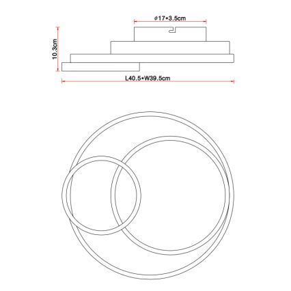 Globo - Plafoniera LED LED/36W/230V