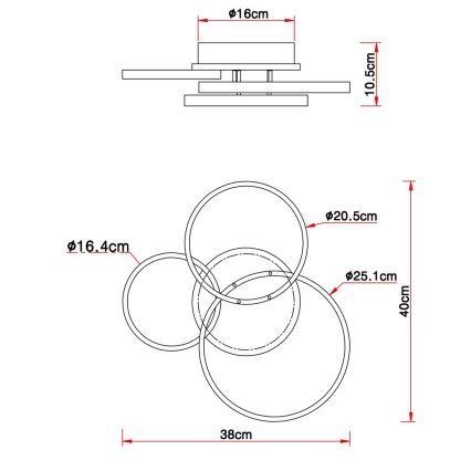 Globo - Lampadario LED a plafone  LED/30W/230V