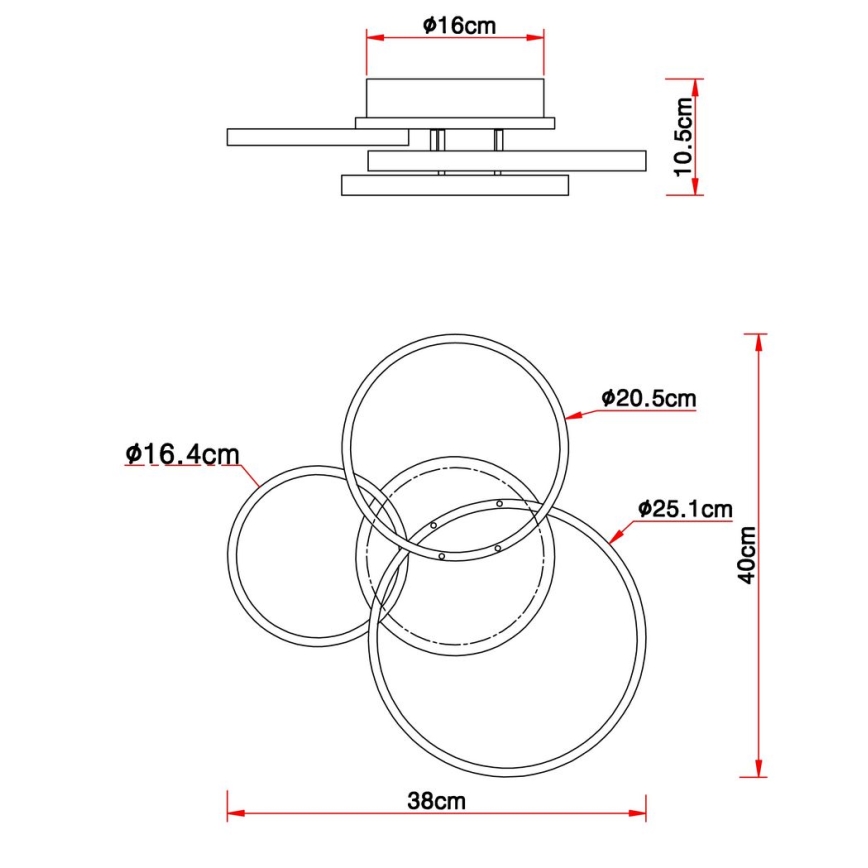 Globo - Lampadario LED a plafone  LED/30W/230V