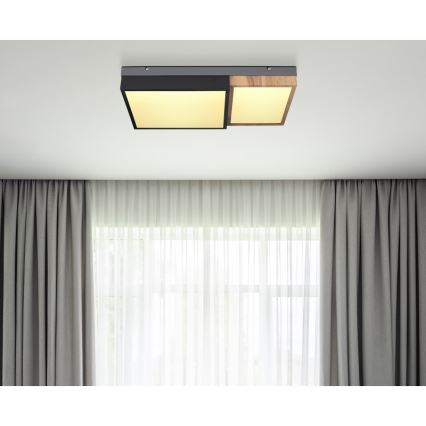 Globo 67286-30 - Plafoniera LED GUNDI LED/30W/230V 35x65 cm marrone/nero
