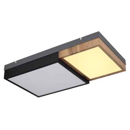 Globo 67286-30 - Plafoniera LED GUNDI LED/30W/230V 35x65 cm marrone/nero