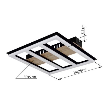 Globo - Plafoniera LED LED/18W/230V 3000K 30x30 cm