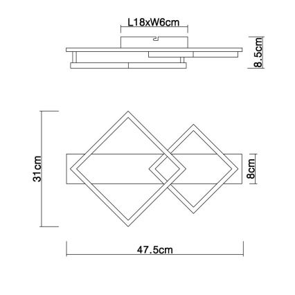 Globo - Plafoniera LED LED/18W/230V